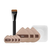 Flat Foundation Brush and Sponge Set for Liquid Concealer Cream Makeup