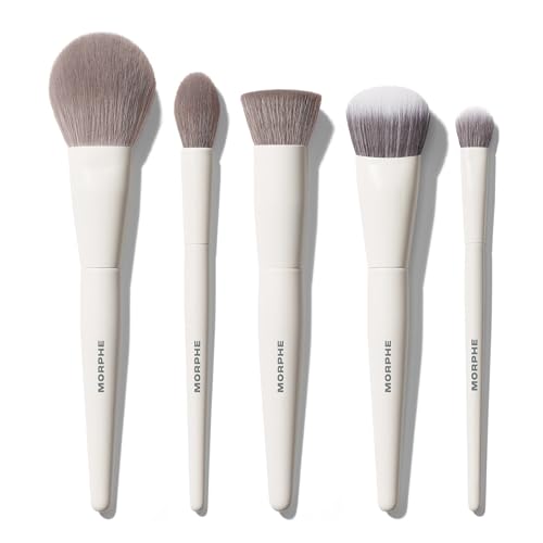 5 Piece Face Makeup Brush Set for Foundation Concealer Powder Bronzer