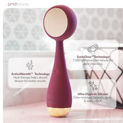 Heated Silicone Facial Cleansing Brush with Metal Massager