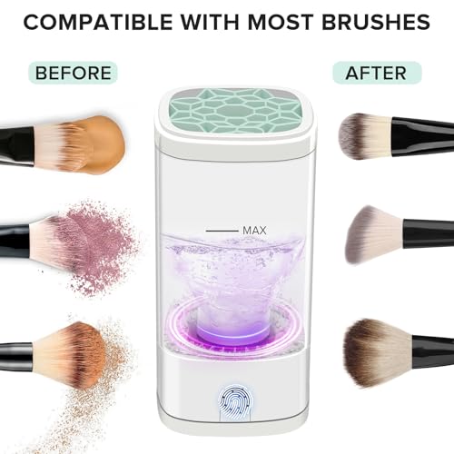 Electric Makeup Brush Cleaner Machine with Dryer Holder Type C Charging