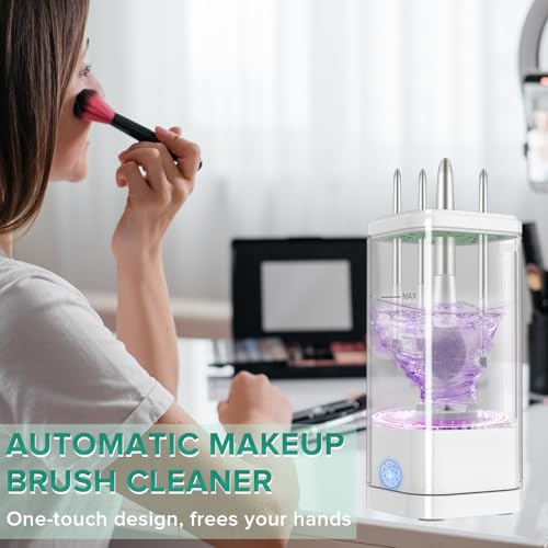 Electric Makeup Brush Cleaner Machine with Dryer Holder Type C Charging