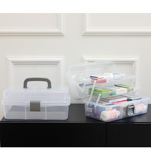 2 Tier Plastic Storage Box with Trays