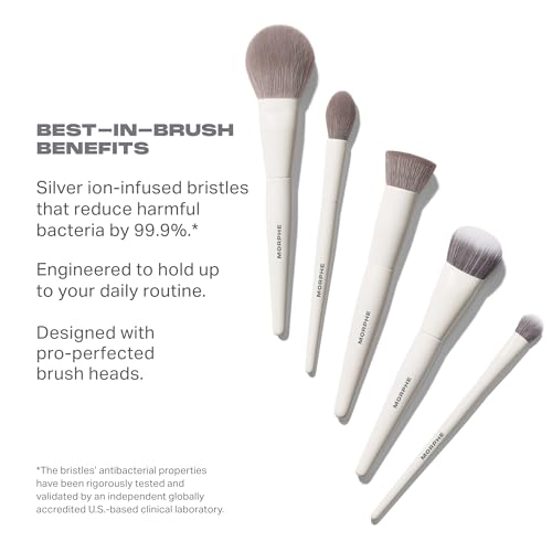 5 Piece Face Makeup Brush Set for Foundation Concealer Powder Bronzer
