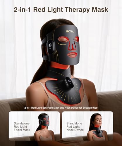 LED Light Mask for Face and Neck with 4 Light Modes 680 LEDs