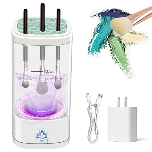 Electric Makeup Brush Cleaner Machine with Dryer Holder Type C Charging