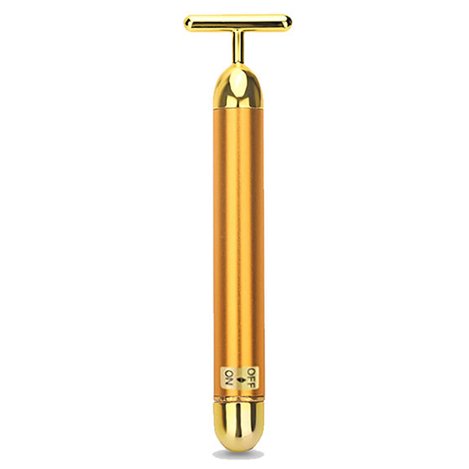 Gold T Shape Facial Massager for Skin Care and Face Lifting