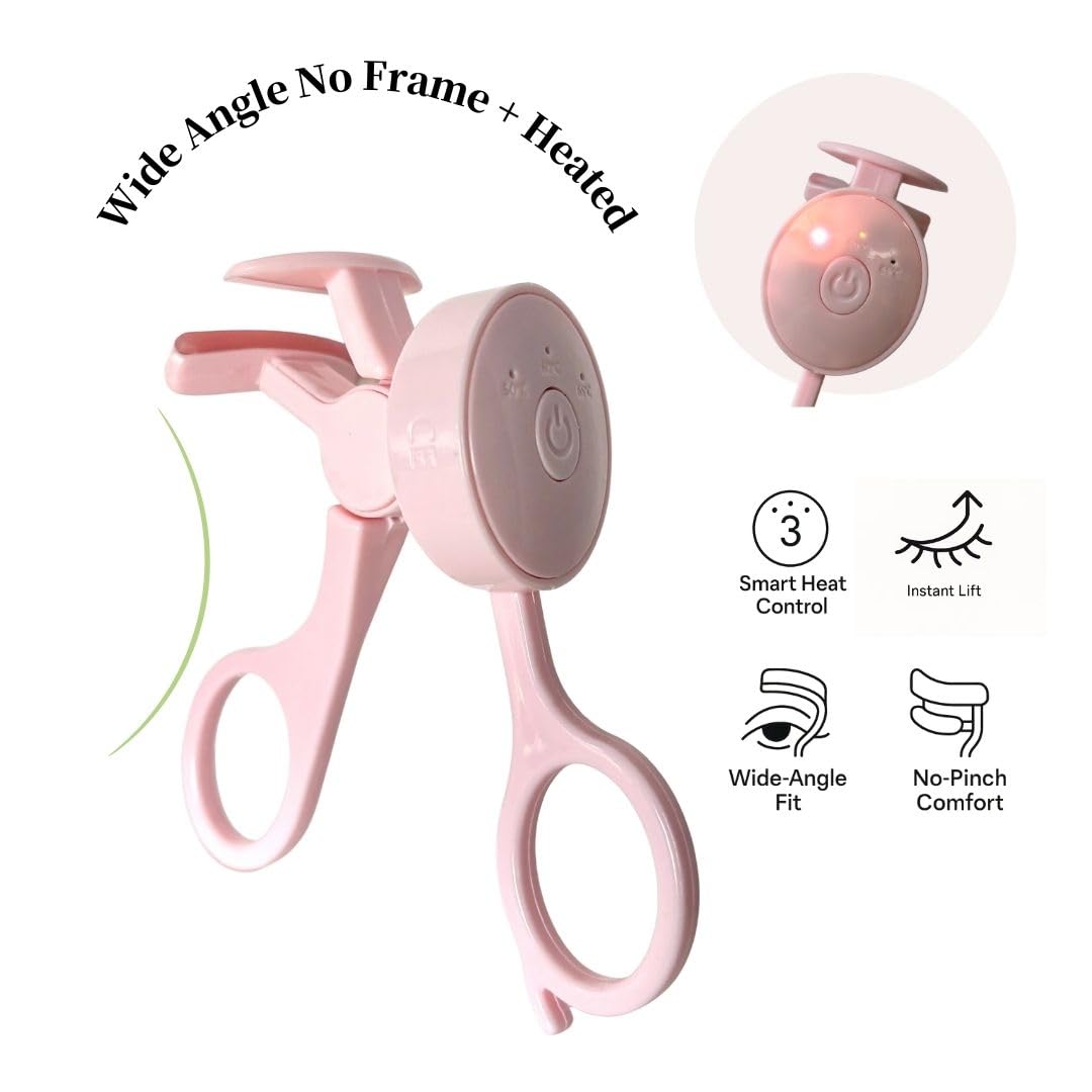 Wide Angle Rim Free Eyelash Curler for All Eye Shapes No Pinch