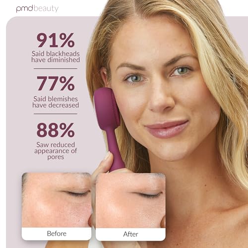 Heated Silicone Facial Cleansing Brush with Metal Massager