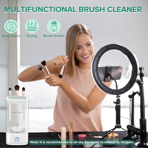 Electric Makeup Brush Cleaner Machine with Dryer Holder Type C Charging