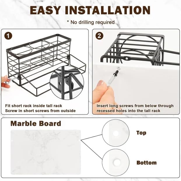 Movable Hair Tool Organizer with Dryer Holder Storage