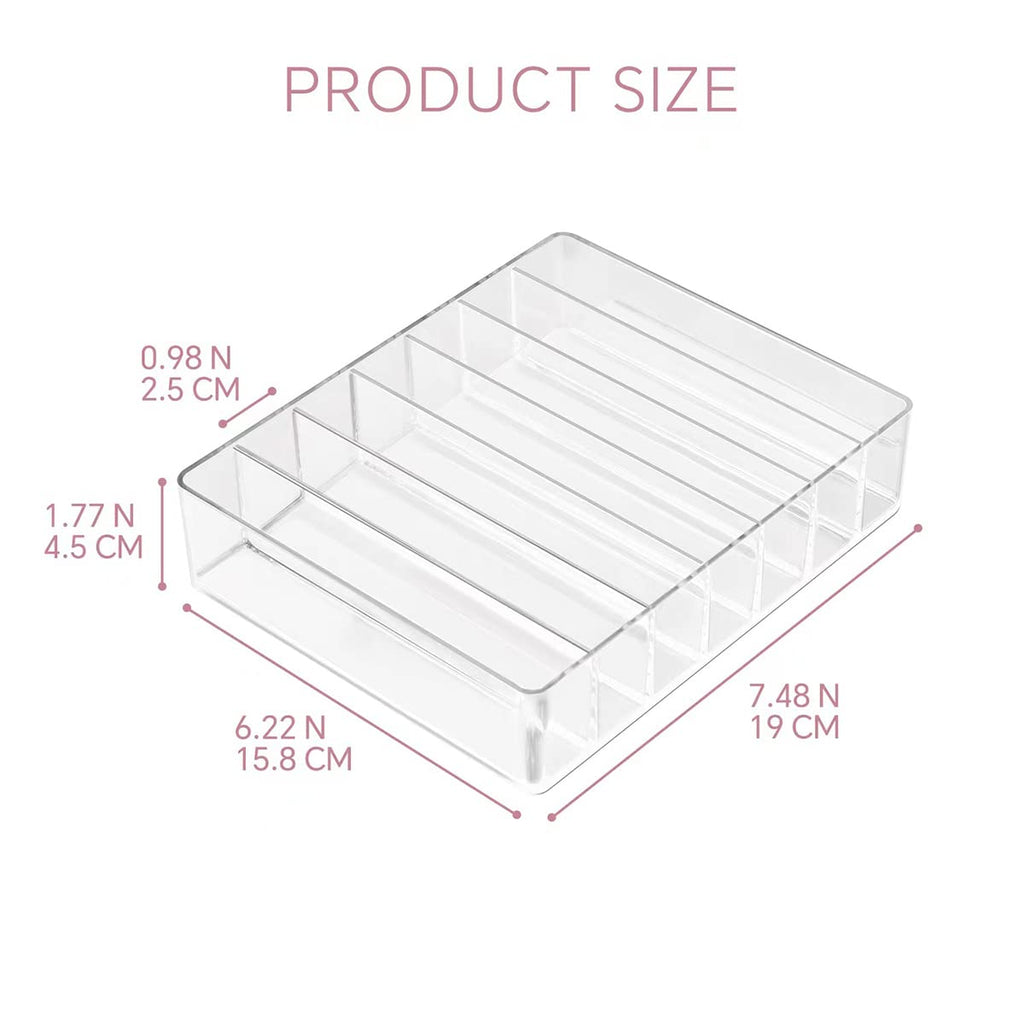 Clear Acrylic Makeup Palette Organizer with 7 Slots Storage
