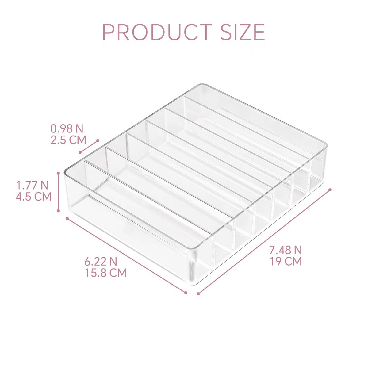 Clear Acrylic Makeup Palette Organizer with 7 Slots Storage