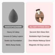 All Day Cover Duo with Flat Top Brush Sponge and Portable Case