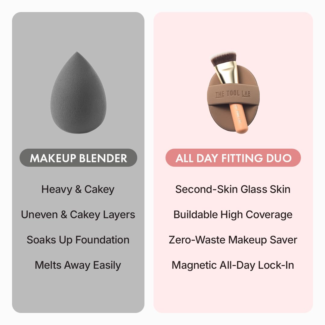 All Day Cover Duo with Flat Top Brush Sponge and Portable Case