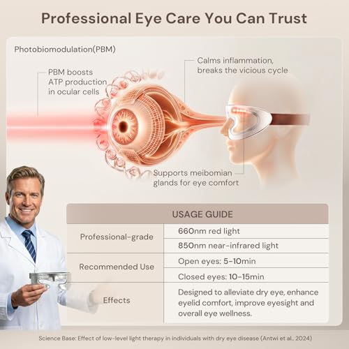 Red Light Infrared Eye Mask for Fatigue Dark Circles and Eye Bags