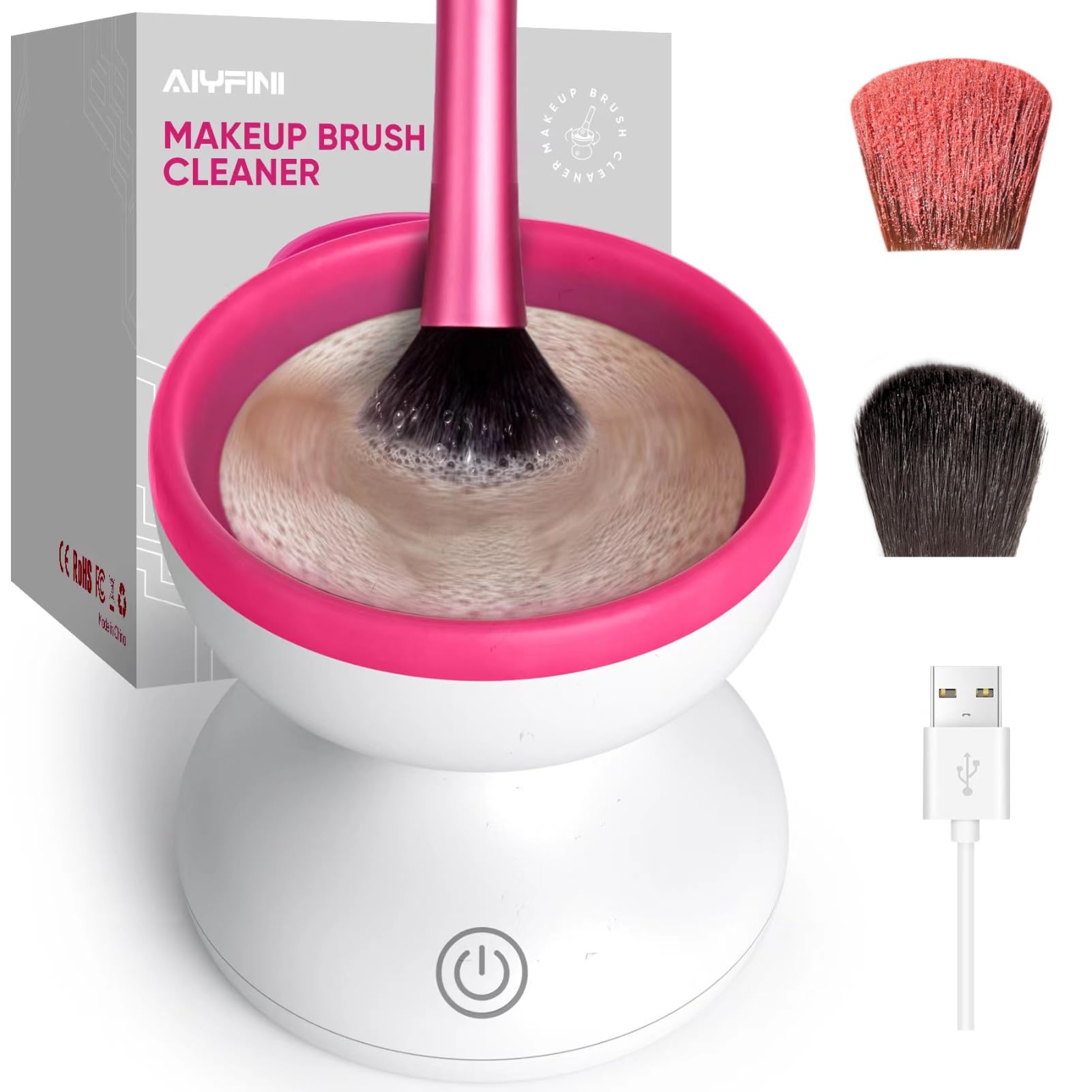 Electric Makeup Brush Cleaner Machine with Portable Spinning Washer