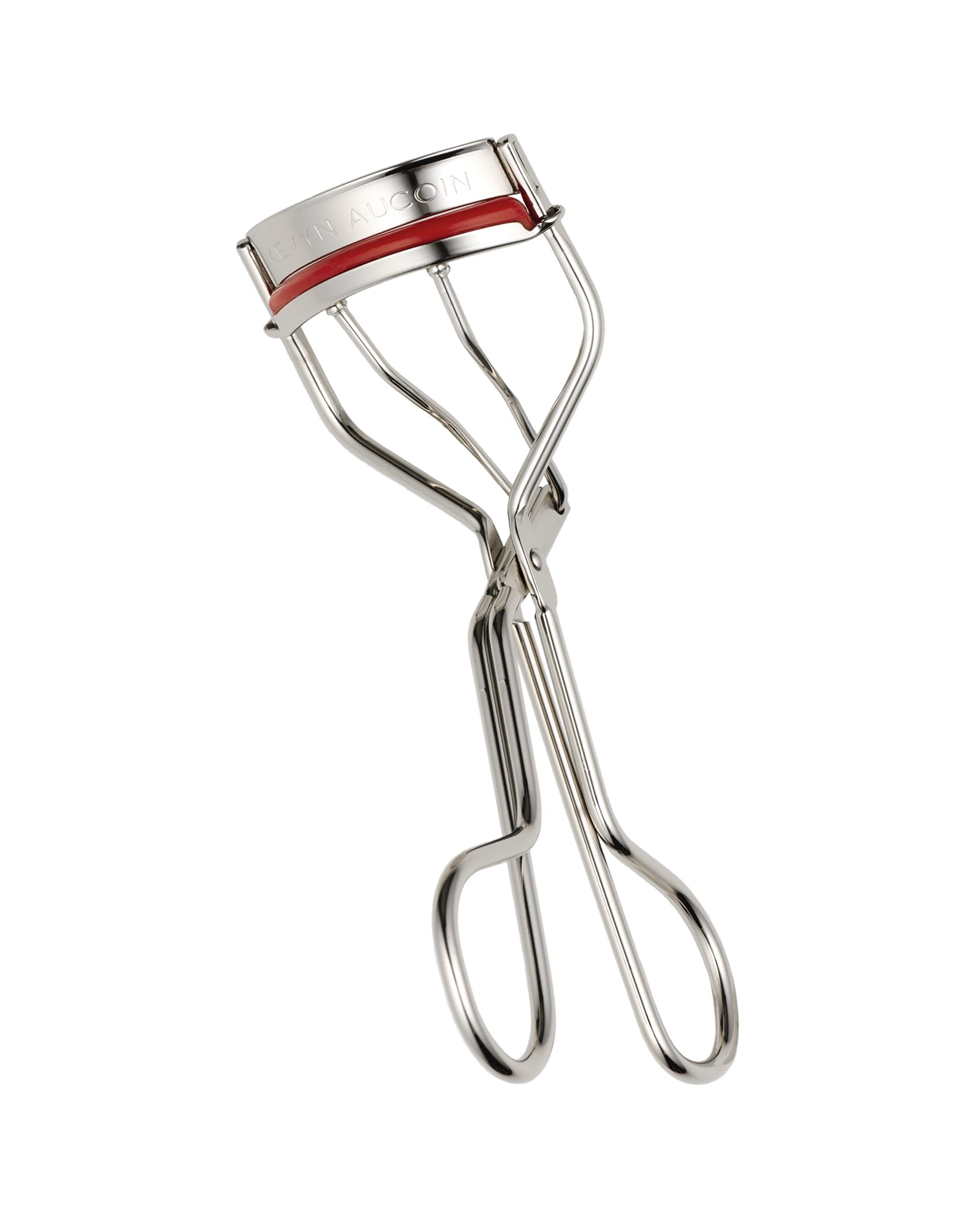 Wide Opening Stainless Steel Eyelash Curler with Red Cushions