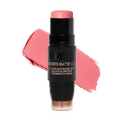 Three in One Matte Blush Stick for Cheeks Eyes Lips Cream Powder Blur