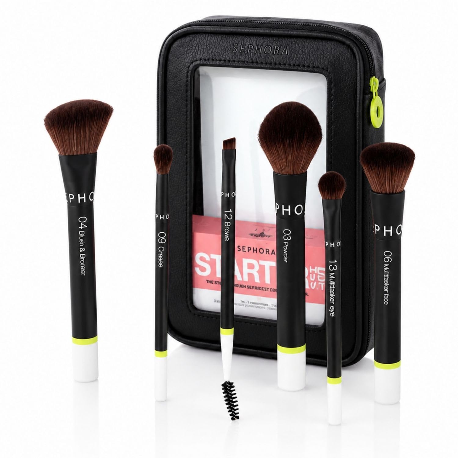 Starter Makeup Brush Set with Face Eye Brushes and Bag