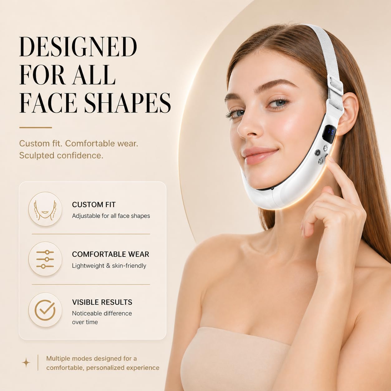 Electric V Face Device with 6 Modes Adjustable Intensity Skin Lifting Tool