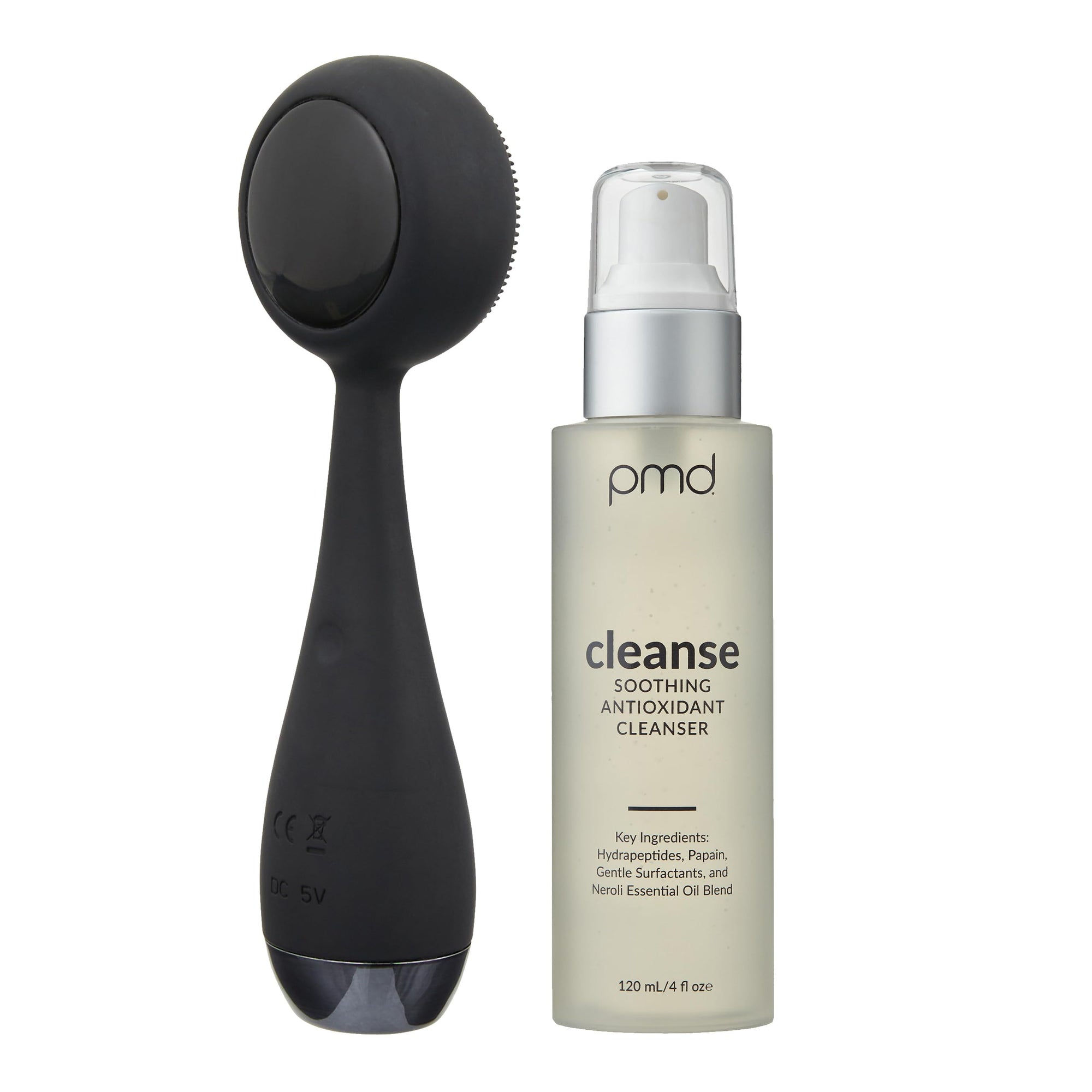 Heated Silicone Facial Cleansing Brush with Metal Massager