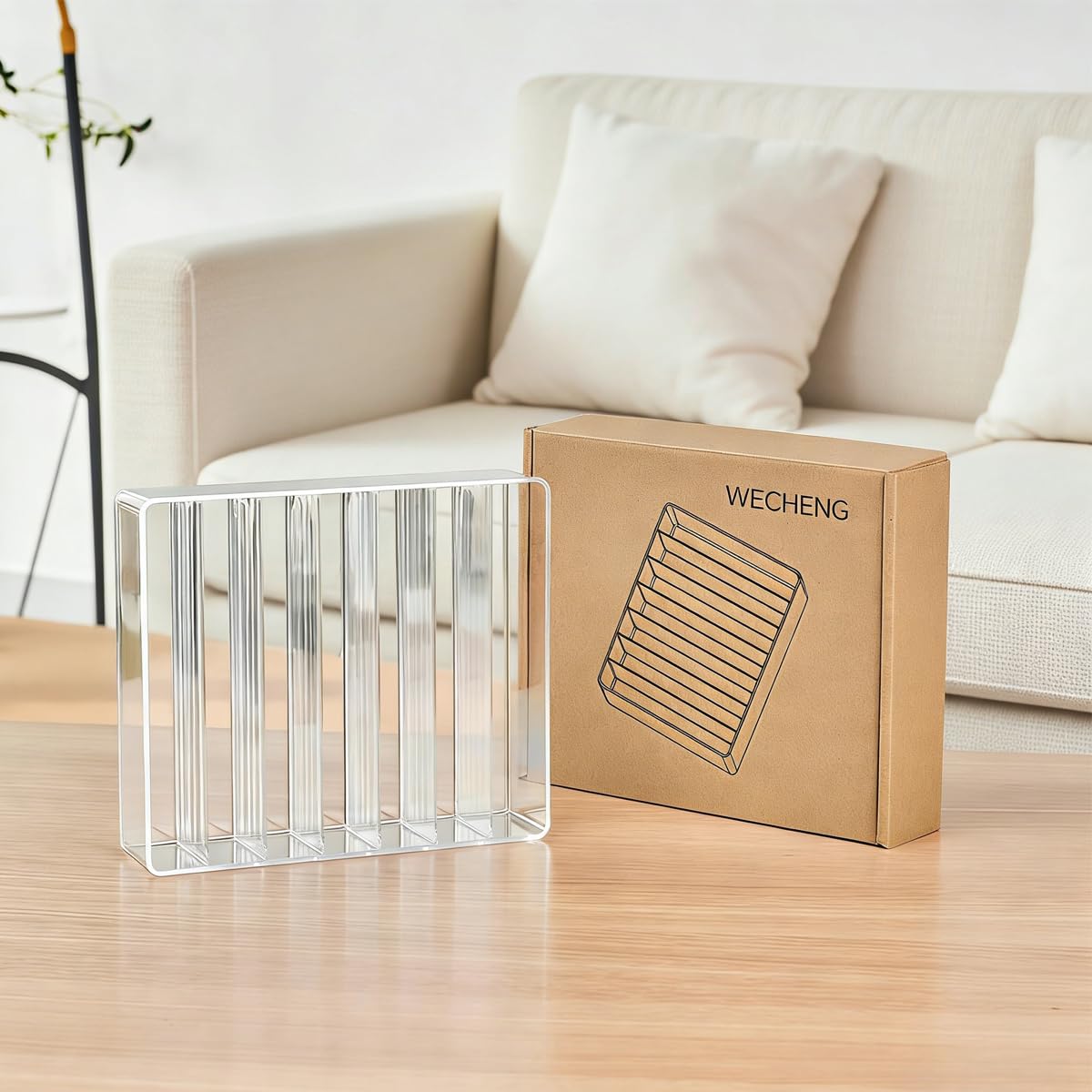 Clear Acrylic Makeup Palette Organizer with 7 Slots Storage