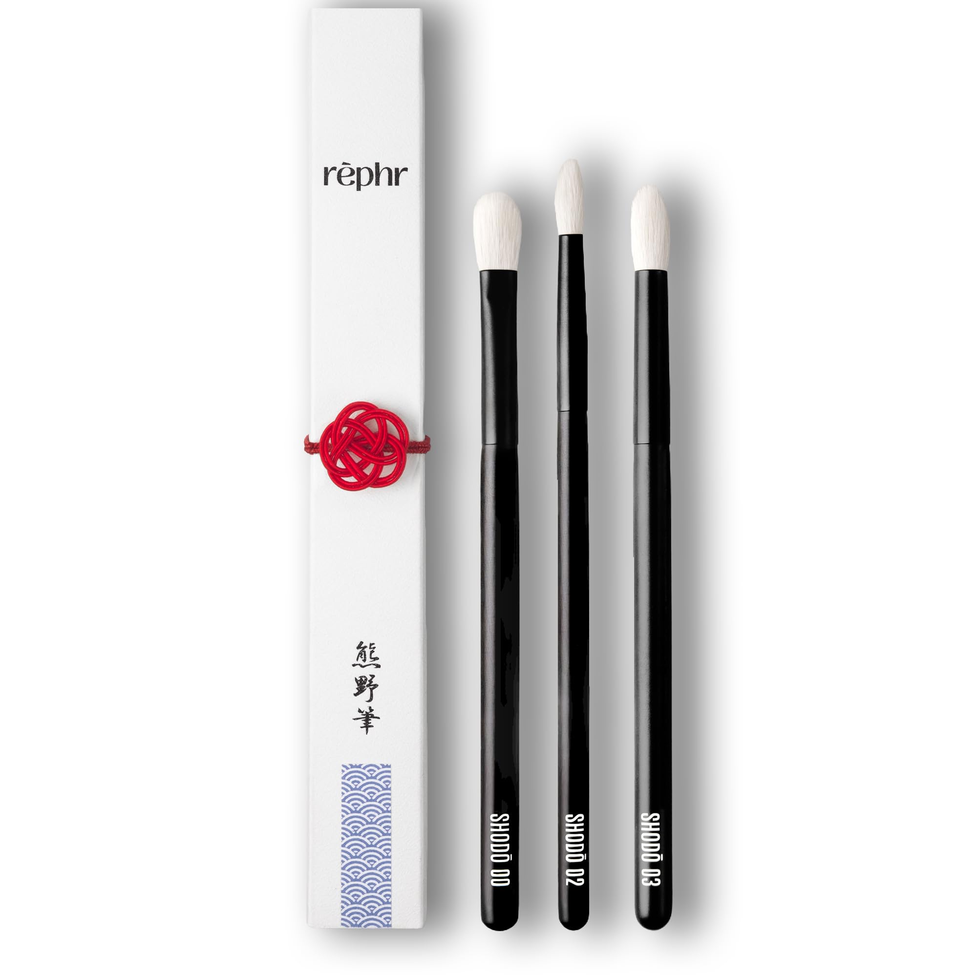 Handmade Japanese Shodo Eye Brush Set with Goat Hair for Detail