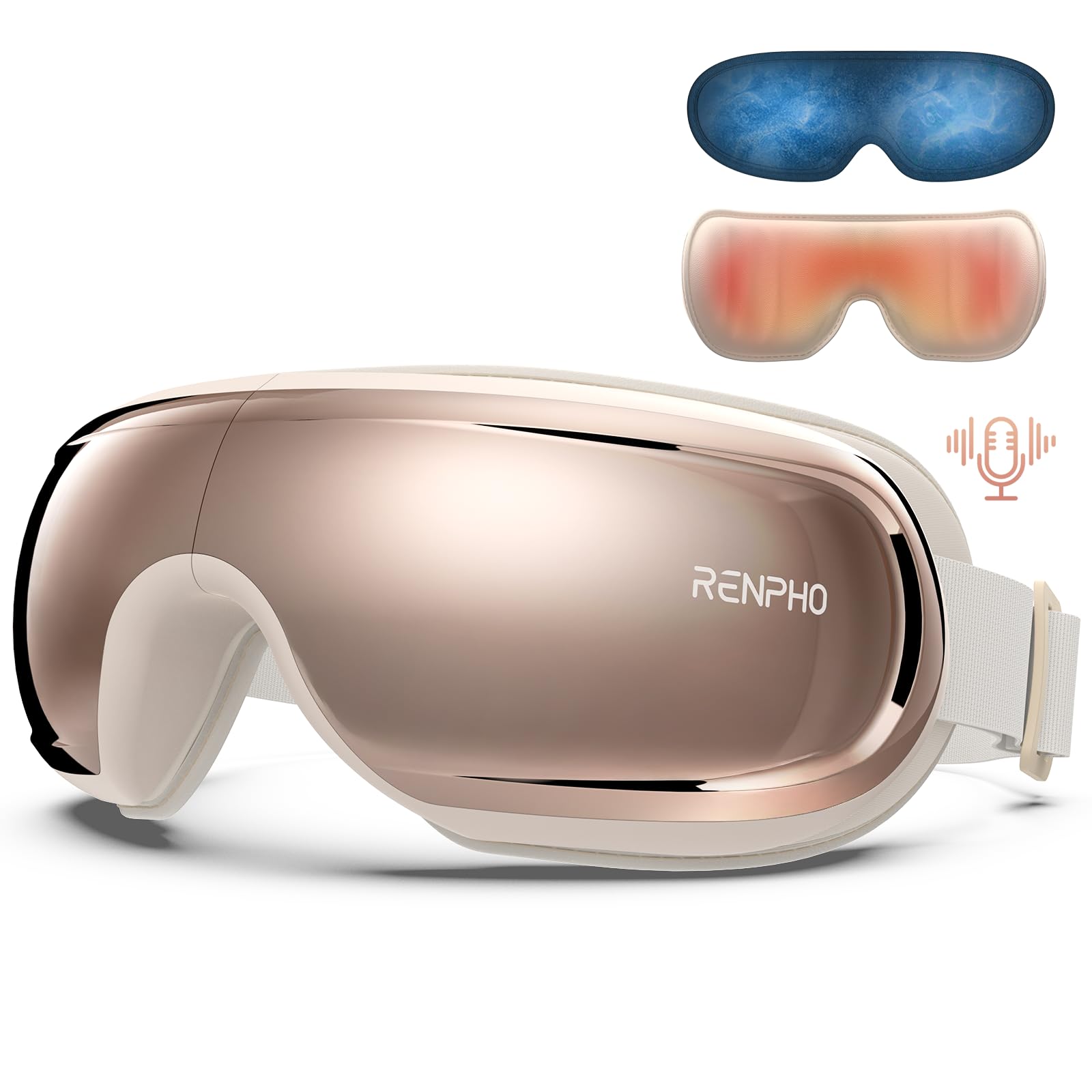 Eye Massager with Heat Cooling Voice Control and Temple Care