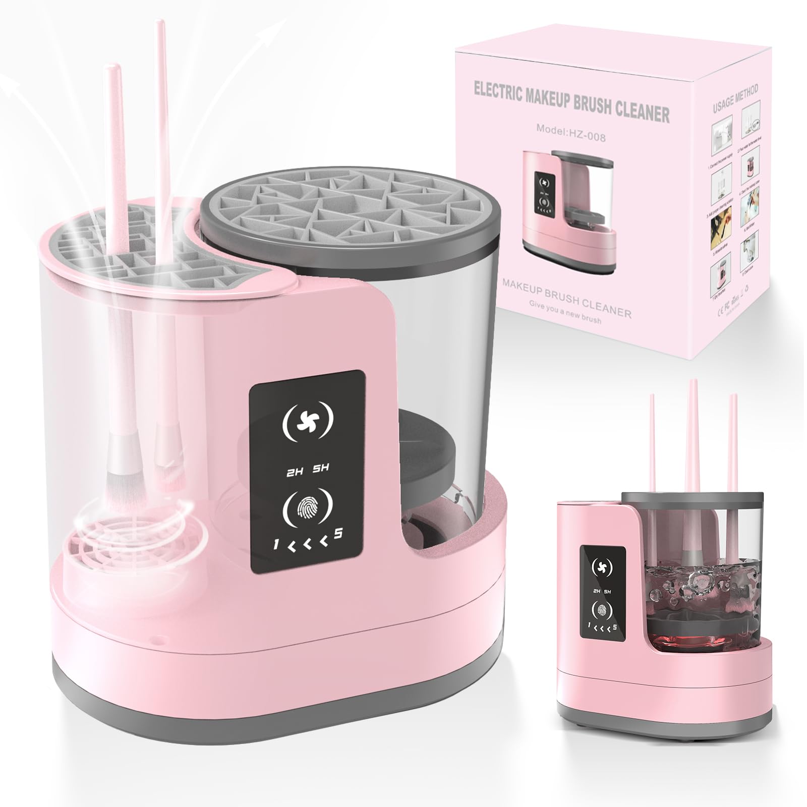 Electric Makeup Brush Cleaner with Dryer Holder USB Portable Tool