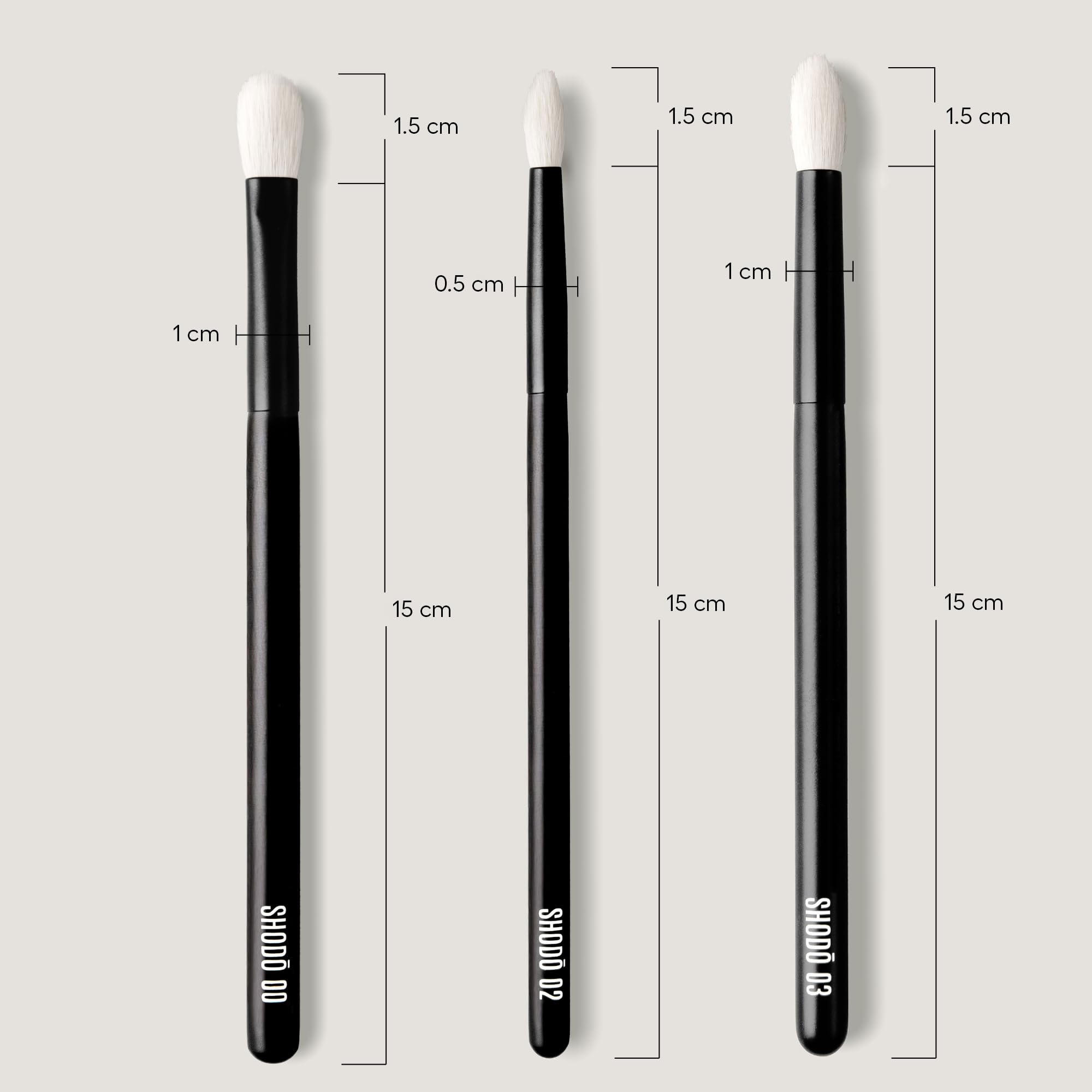 Handmade Japanese Shodo Eye Brush Set with Goat Hair for Detail