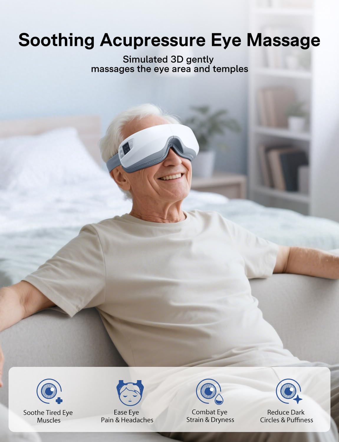 Heated Eye Mask for Migraine Eye Strain and Sleep Relief