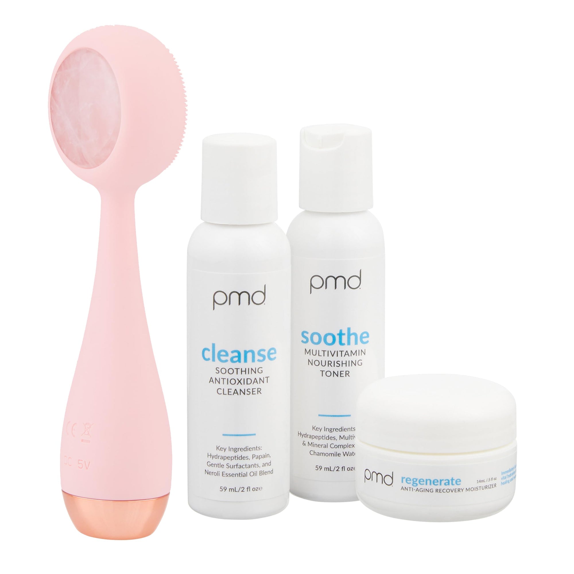 Heated Silicone Facial Cleansing Brush with Metal Massager