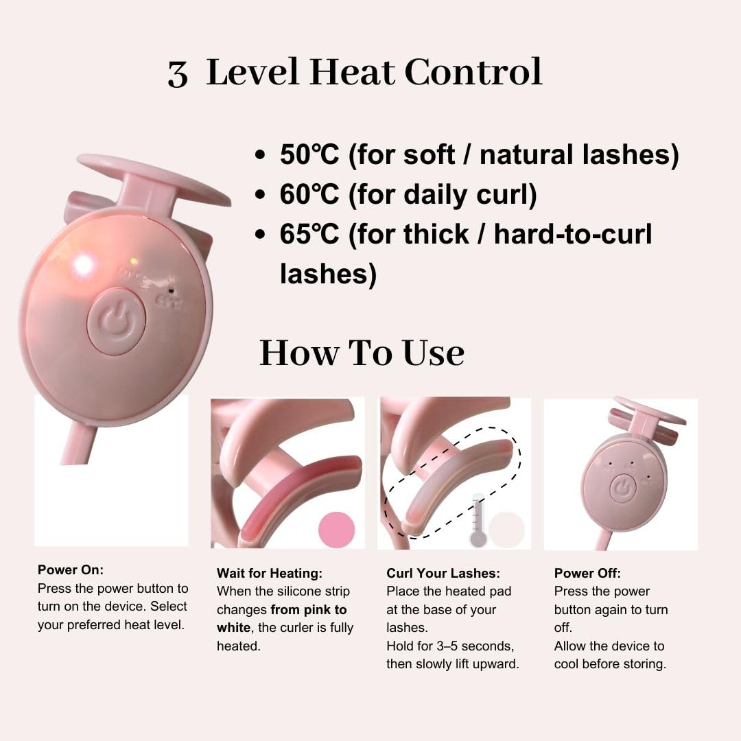 Wide Angle Rim Free Eyelash Curler for All Eye Shapes No Pinch