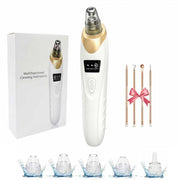 Electric Blackhead Remover 5 Suction Heads 8 Gold Needles USB Rechargeable