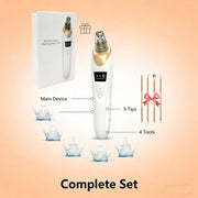 Electric Blackhead Remover 5 Suction Heads 8 Gold Needles USB Rechargeable