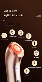8 in 1 Facial Beauty Device Hot Cold LED Therapy Serum Infuser