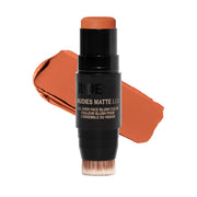 Three in One Matte Blush Stick for Cheeks Eyes Lips Cream Powder Blur