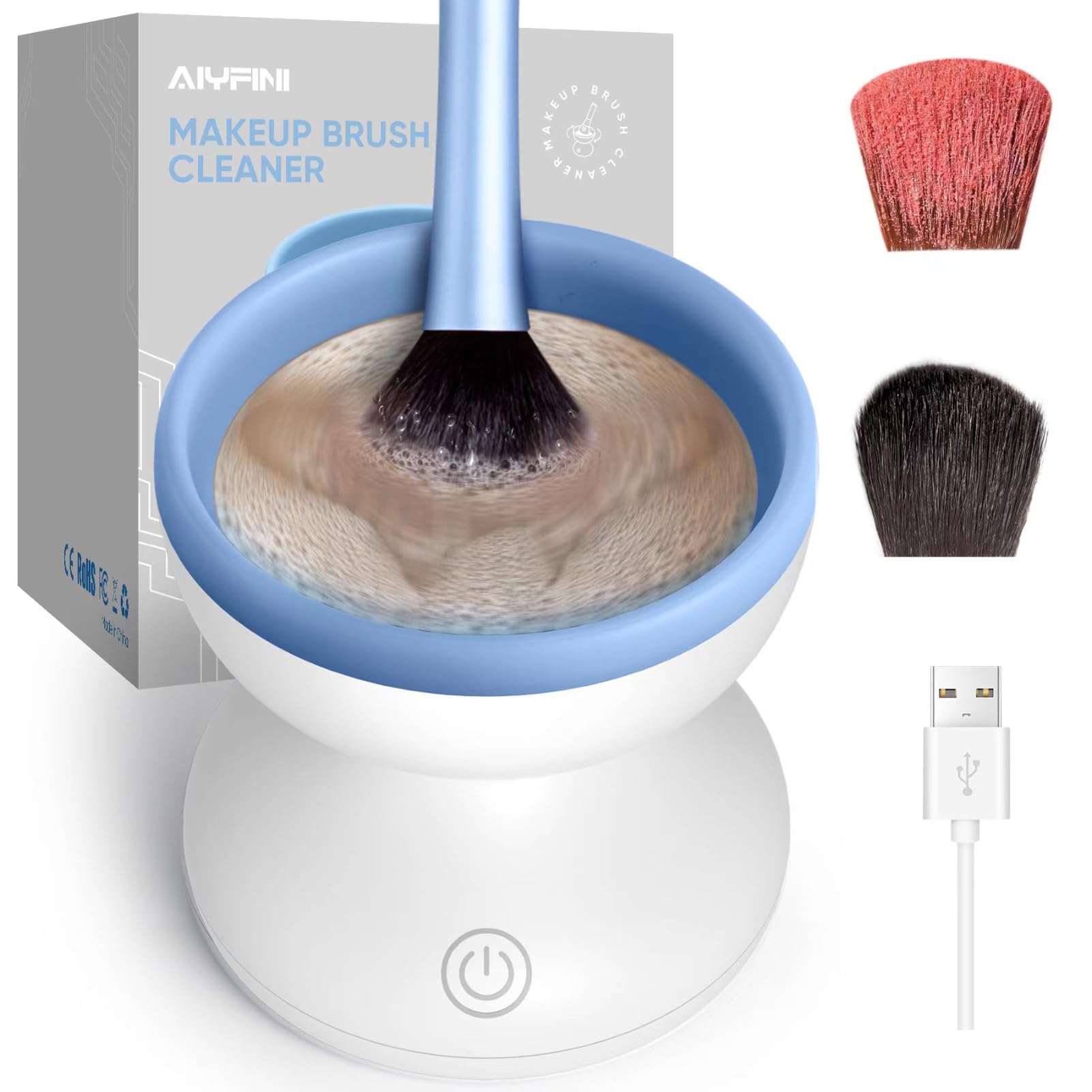 Electric Makeup Brush Cleaner Machine with Portable Spinning Washer