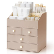 PU Leather Makeup Organizer with Drawers and Cosmetic Storage