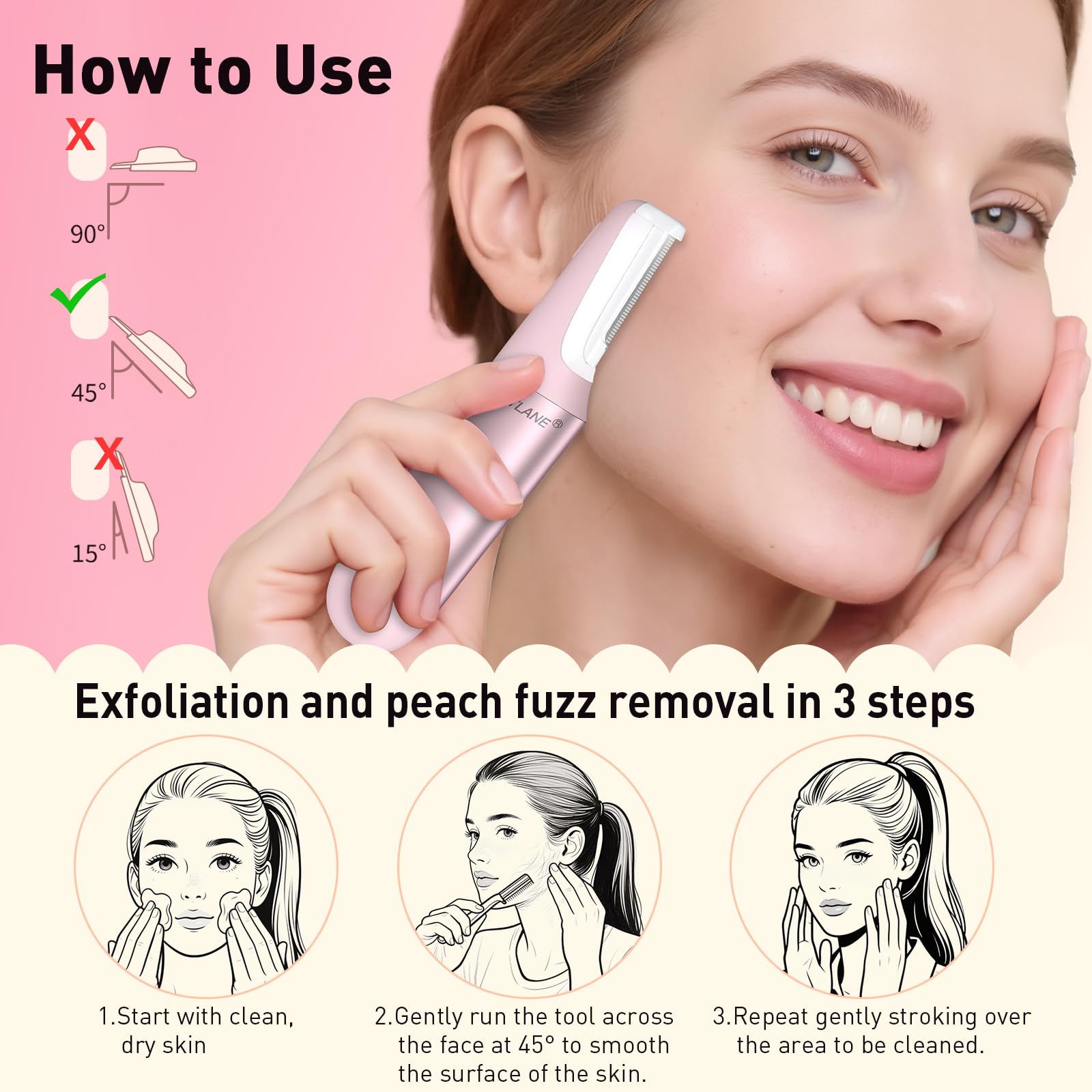 Facial Dermaplane Razor for Peach Fuzz Removal