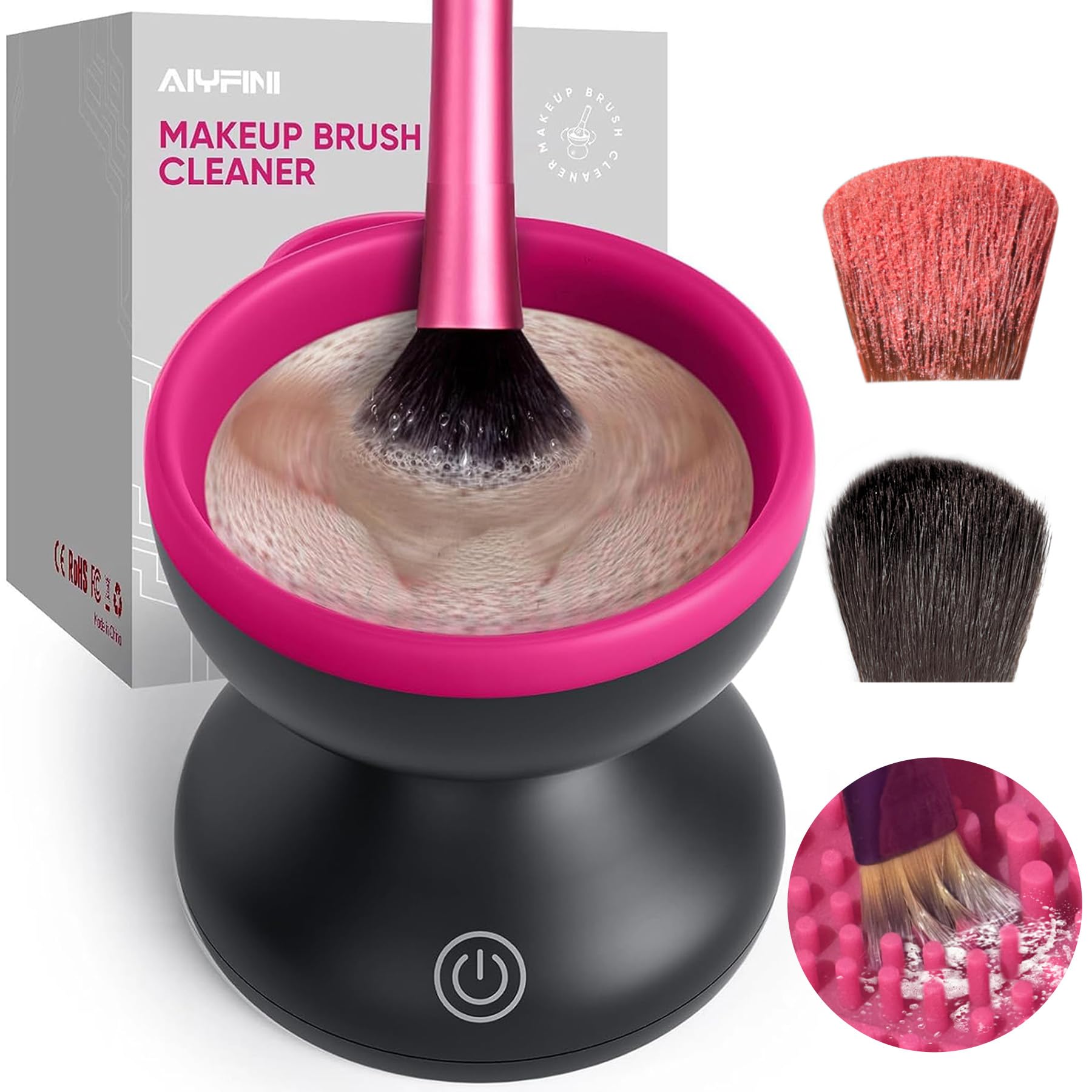 Electric Makeup Brush Cleaner Machine with Portable Spinning Washer
