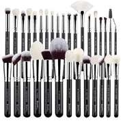 34 Piece Goat and Horse Hair Makeup Artist Brush Set with Large Holder