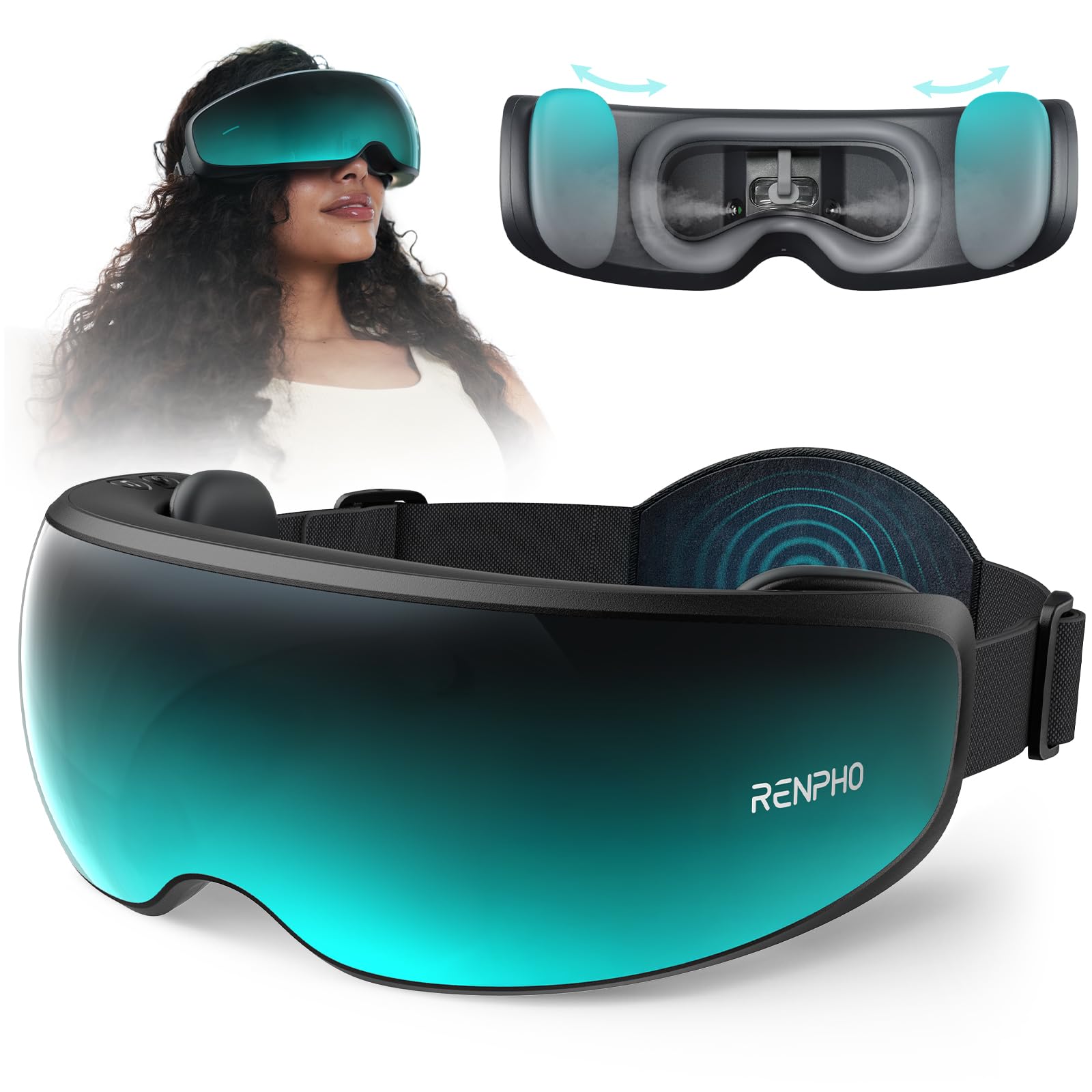 Eye Massager with Heat Cooling Voice Control and Temple Care