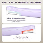 Rechargeable Sonic Facial Dermaplaning Tool with LED Light
