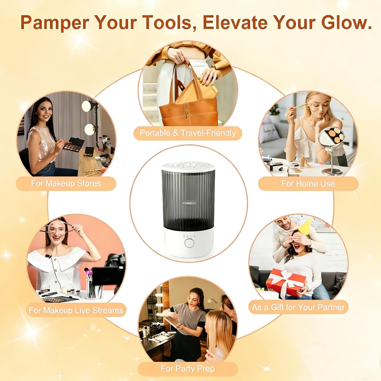 Electric Makeup Brush Cleaning Machine with One Click Start