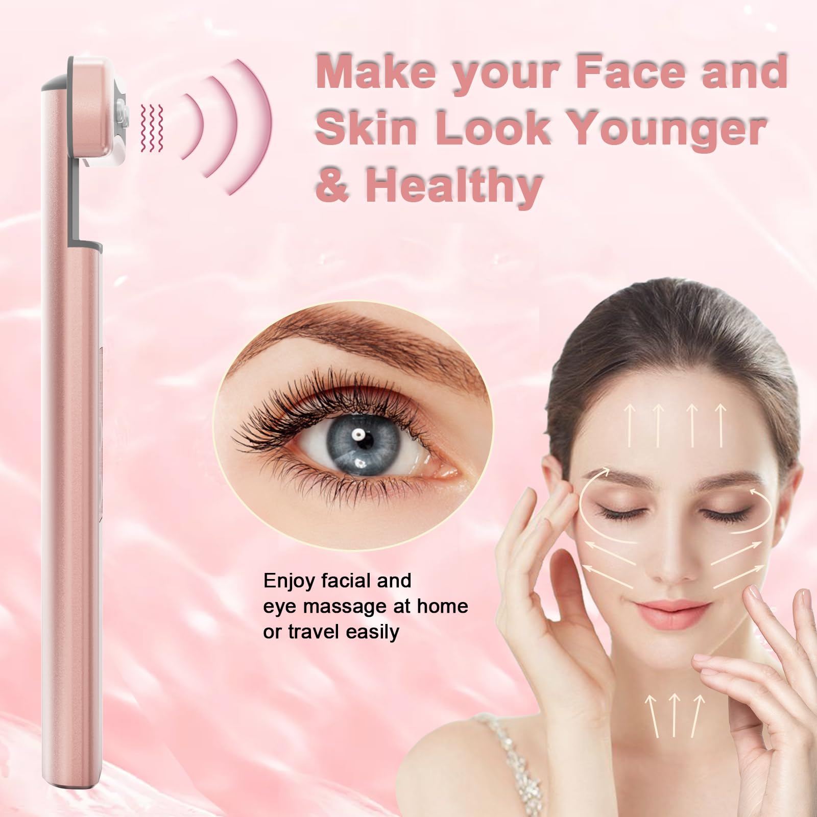 6 in 1 Red Light Facial Wand with Microcurrent Thermal Massage