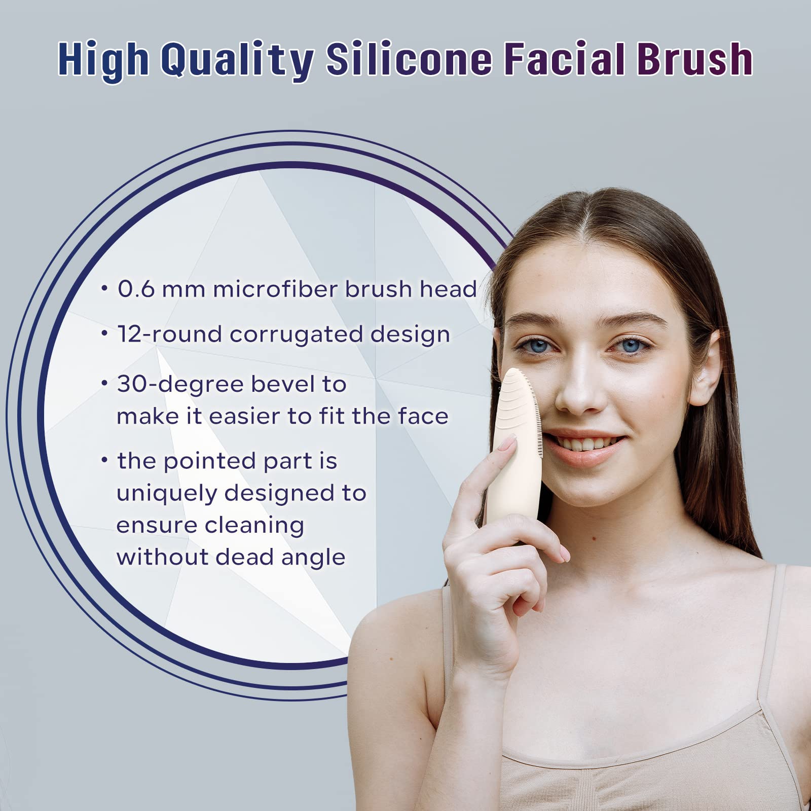 Deep Cleansing Soft Silicone Facial Brush Rechargeable Waterproof