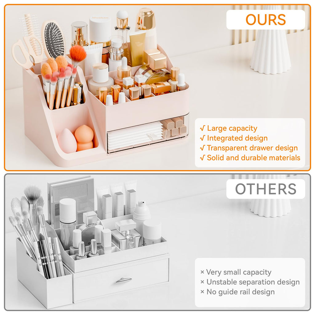 Large Makeup Organizer with Brush Holder