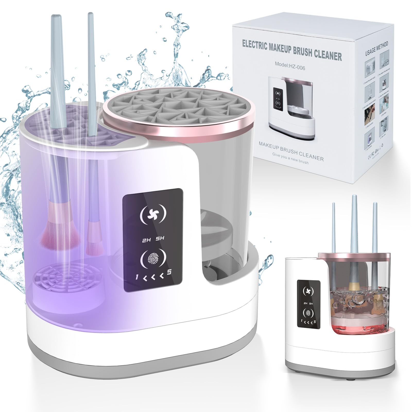 Electric Makeup Brush Cleaner with Dryer Holder USB Portable Tool