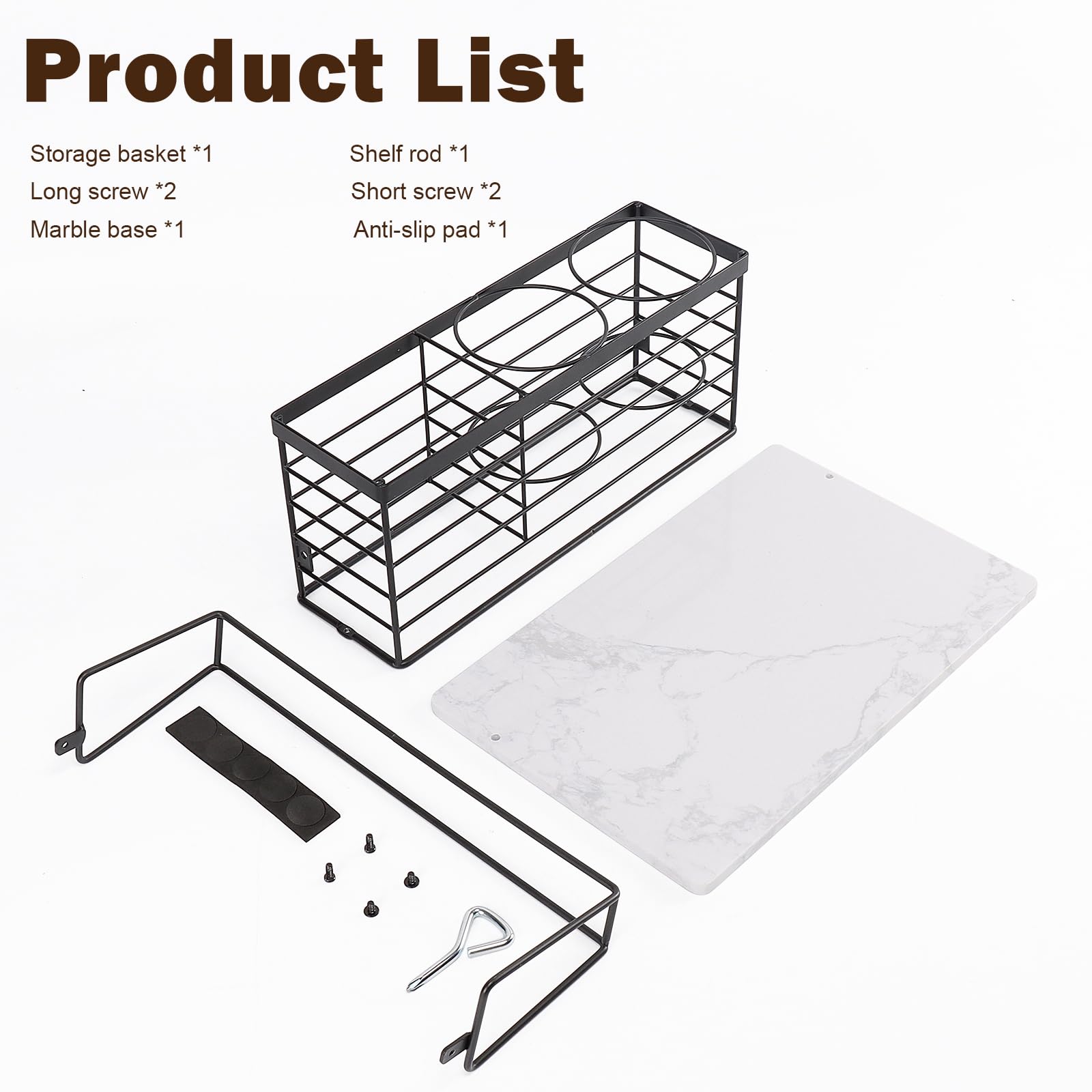 Movable Hair Tool Organizer with Dryer Holder Storage